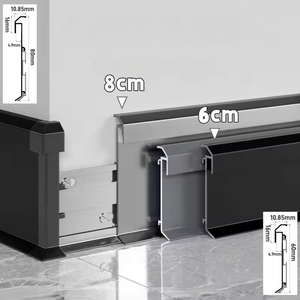 Foshan แผงวงจรไฟอลูมิเนียม80มม. สำหรับตกแต่งผนังขอบผนังตกแต่งจากโรงงานพร้อมไฟ LED ทำจากอลูมิเนียมอัลลอย - Product Image 1