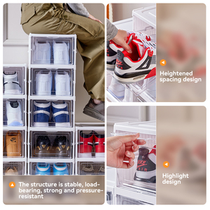 <span class=keywords><strong>Scatole</strong></span> <span class=keywords><strong>per</strong></span> <span class=keywords><strong>Scarpe</strong></span> Xinhang Arredamento Casa in <span class=keywords><strong>Plastica</strong></span> Trasparente Impilabili Organizzazione Domestica Scarpiera Trasparente a Tre Livelli - Product Image 2