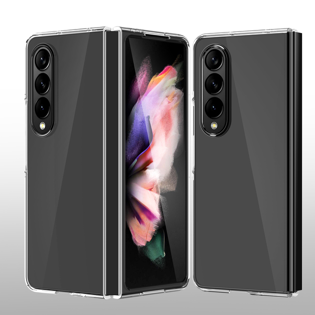 PC Shockproof Transparent Phone Case for Samsung Z Fold 4 3 Clear Hard Back Cover for Galaxy Z Fold 4 5 6