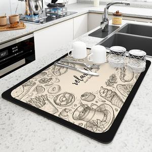 Tapete de cocina de tierra de diatomeas, rectangular, antideslizante, aislante del calor, para encimera de cocina, tapete para secar platos - Product Image 3