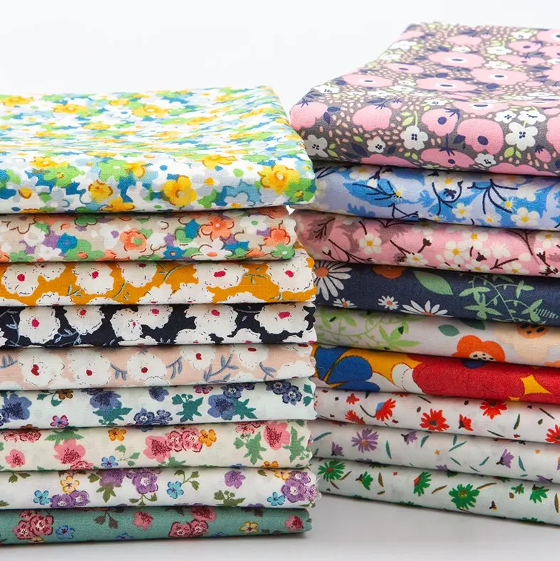 Popeline tessuti sottili stampa floreale tessuto di cotone per realizzare abbigliamento per bambini camicetta da donna gonna abito accessori fatti a mano