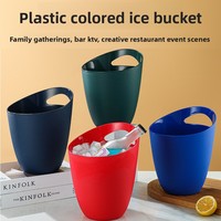 Seau à glace portable en plastique personnalisé avec design incliné, style moderne et minimaliste, bac à boissons, bar, bière, cola, facile à nettoyer, couleur unie