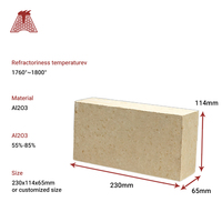 Brique réfractaire à haute teneur en alumine, excellente résistance à la compression, résistante à l'usure, OEM, pour la fusion de l'acier, la soudure, la découpe