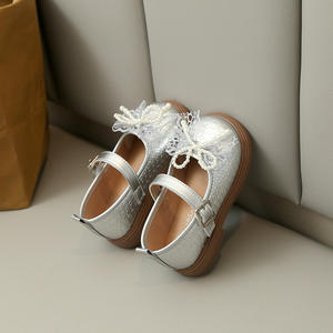 Chaussures élégantes pour filles, enfants, printemps, automne, en dentelle, avec nœud papillon, style Mary Jane, en cuir PU, semelle souple, chaussures habillées formelles - Product Image 4