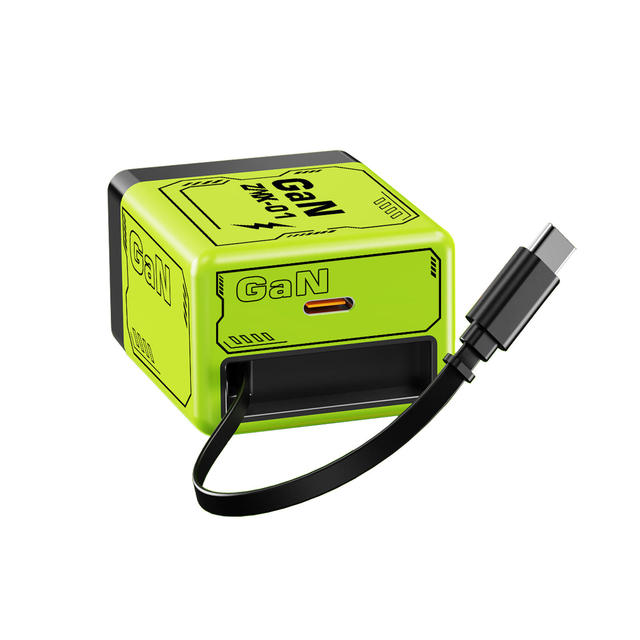 2025 Designer Durable 120 Watt Gan Usb 3.0 Type C Wall Fast Charger with Retractable Cable for Apple Iphone