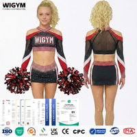 Uniformes de cheerleading personnalisés pour adultes, design épaules dénudées |   Tenues de cheerleading pour équipes de compétition, vente en gros OEM