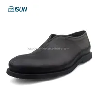 Sapatos masculinos de couro legítimo, sapato formal preto de couro genuíno