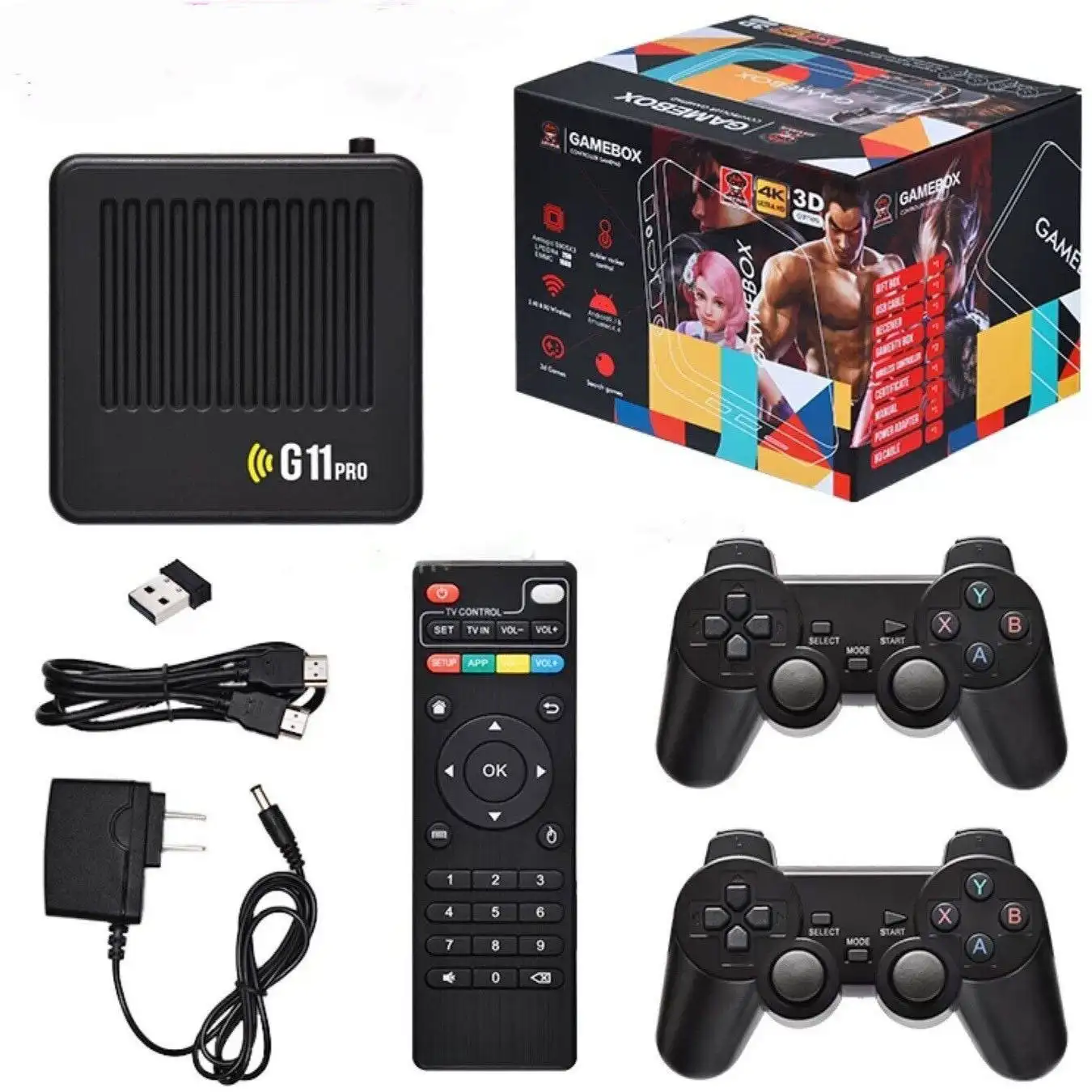 2023 Best selling G11 pro 4k retro Game Box Video Games Console 30000 42000 60000 games Built in dual band wifi