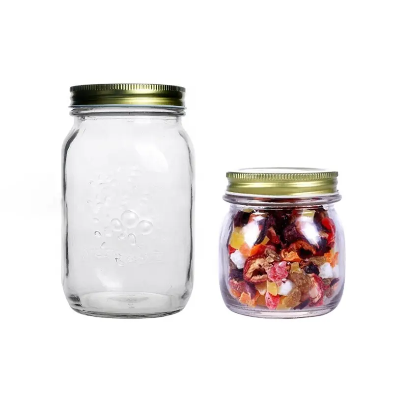 250ML/500ML Rotondo vaso di vetro per il miele/marmellata/cibo/bottiglia di vetro sigillato per sottaceti