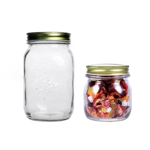 250ML/500ML Round glass jar for honey/jam/ food/ sealed glass bottle for pickles