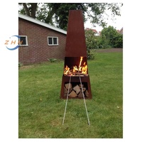 Durable et robuste, bol extérieur en acier corten rouille, poêle de patio, poêle de jardin, foyer, colonne de feu, sculpture de feu
