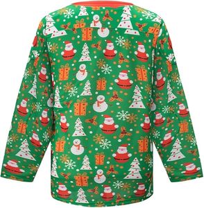 Unisex di alta qualità su misura di Hockey su ghiaccio di natale uniforme OEM abbigliamento sportivo con sublimazione Design personalizzabile nome della squadra camicia - Product Image 3