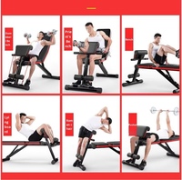 Chaise de fitness multifonctionnelle six-en-un, banc de musculation pliable en acier pour la maison, chaise de presse réglable pour l'entraînement