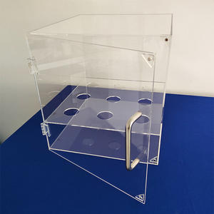 حامل مخروطي للآيس كريم من الأكريليك بتسعة فتحات، علبة مخروطية للوافل من الأكريليك مع باب مغناطيسي ومقبض - Product Image 6