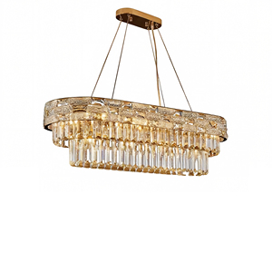Lampadario <span class=keywords><strong>a</strong></span> <span class=keywords><strong>Sospensione</strong></span> <span class=keywords><strong>LED</strong></span> Dimmerabile Moderno in Cristallo <span class=keywords><strong>per</strong></span> Sala da Pranzo, Soggiorno, <span class=keywords><strong>Cucina</strong></span>, Isola, Forma Ovale - Product Image 6