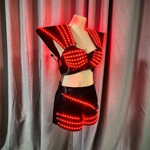 Conjunto de Ropa Luminosa LED Multicolor, Sujetador Luminoso, Chaleco, Pantalones Cortos Sexys, Disfraz Brillante para Espectáculos, Fiestas - Product Image 4