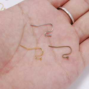 Crochets d'oreille perlés en métal, composants de bijoux pour la fabrication de boucles d'oreilles, forme goutte, plaqués, sac de 100 pièces AC0348 - Product Image 3
