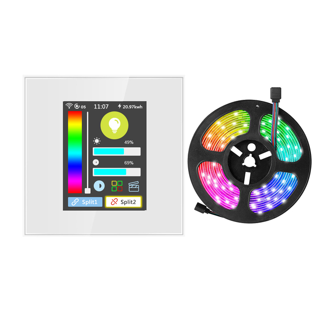 LED Light Strip Combine with LCD Touch Smart Switch Scene Lighting Made Easy Work With Tuya Homekit Google and Alexa