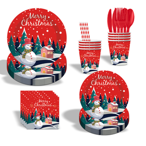 Ensemble <span class=keywords><strong>de</strong></span> vaisselle <span class=keywords><strong>de</strong></span> Noël <span class=keywords><strong>en</strong></span> forme <span class=keywords><strong>de</strong></span> bonhomme <span class=keywords><strong>de</strong></span> neige, nappe <span class=keywords><strong>de</strong></span> <span class=keywords><strong>table</strong></span> jetable moderne à thème pour fête - Product Image 5