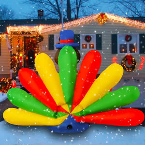 6 piedi illuminano decorazioni per le vacanze tacchino gonfiabile gigante del ringraziamento con luci a LED decorazioni da cortile per feste - Product Image 6