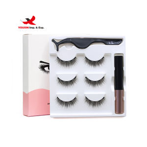 Faux cils magnétiques faits à la main à bas prix pour approvisionnement mixte, sans colle, avec 5 eye-liners magnétiques, extensions de cils avec pince à épiler - Product Image 6