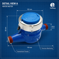 Industrial Grade Mechanical Water Meter Dry Type Iron Shell Copper-faced Copper-joint Water Meter
