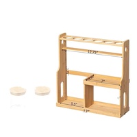 Support de rangement multi-niveaux en verre avec couvercles en bambou à double étage pour comptoir de cuisine - Vente en gros