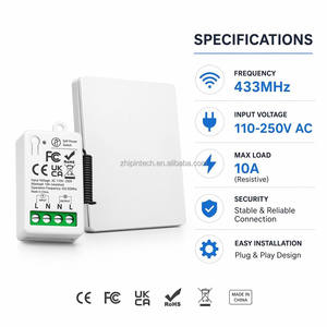 Kit Récepteur Interrupteur Lumineux Sans Fil Auto-alimenté 433 MHz Sans Batterie Bouton Mural Étanche IP44 Télécommande Maison Intelligente Lampe <span class=keywords><strong>Porte</strong></span> - Product Image 5