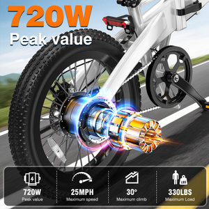 Bicicleta Eléctrica Plegable de 350W con Batería de Litio, Llanta Ancha, de Aluminio, Mini, de Una Velocidad, 48V 7.8Ah, Alcance de Más de <span class=keywords><strong>20</strong></span> Millas, 32Km/h - Product Image 2