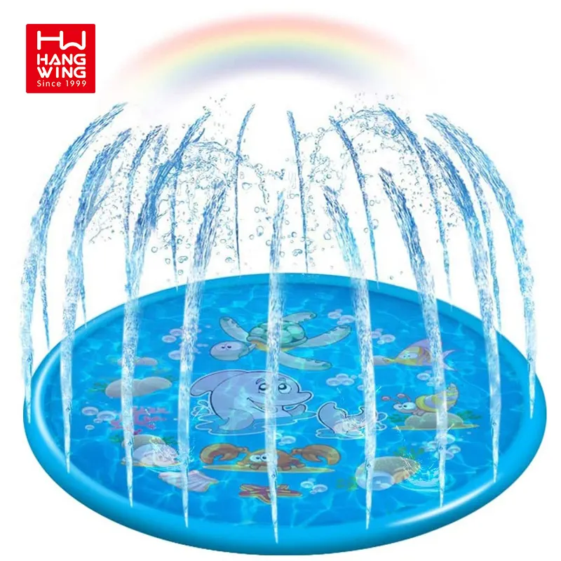 HW TOYS Aufblasbares Wassers prüh pad Mädchen und Jungen Sommer Schwimmbad Spielzeug Aufblasbarer Wasserpark 1 M >6 Jahre