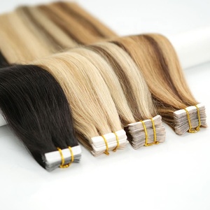 Extensions de cheveux à bandes adhésives en cheveux humains russes de qualité supérieure, extensions de cheveux à bandes adhésives fines de qualité supérieure, cheveux naturels Remy - Product Image 2