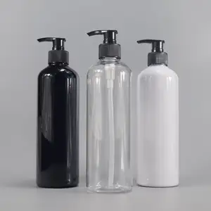 Toptan yüksek kalite kozmetik için saç kremi için doldurulabilir siyah buzlu plastik şampuan şişesi