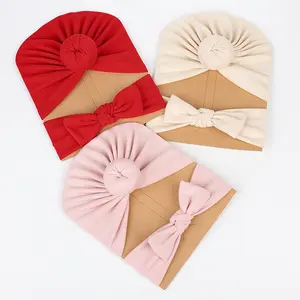 2023 New Solid color children's Hat baby bow hair band paper card set Baby's Hair Accessories