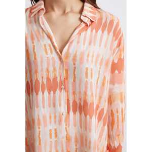 Chemise boutonnée en popeline à imprimé orange pour femme Vero Moda, style bohème, à porter au quotidien - Product Image 2