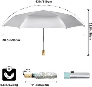 G4free Hồ Màu Xanh Du Lịch Ô UPF 50 + UV Bảo Vệ 42 Inch Trọng Lượng Nhẹ Tự Động Mở Đóng Gấp Mặt Trời Mưa Ô Hiện Đại - Product Image 2