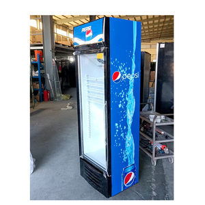 Porte en verre mince <span class=keywords><strong>vitrine</strong></span> de <span class=keywords><strong>boisson</strong></span> froide refroidisseur d'air réfrigérateur écran LED congélateur vertical réfrigérateur pour boissons - Product Image 3