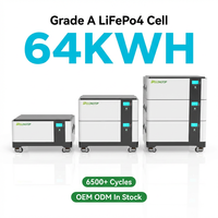Batterie au phosphate de fer et de lithium Lifepo4 en stock en Europe, 16 kWh, 32 kWh, 48 kWh, 64 kWh, système d'énergie solaire pour la maison