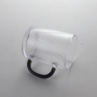 Mug en verre à paroi simple de style classique YS, écologique, avec poignée, compatible lave-vaisselle et micro-ondes, pour la maison, l'hôtel, le restaurant