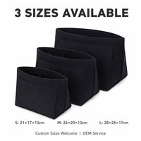 Organisateur de sac en feutre pour sac à main, sac de rangement pour cosmétiques de voyage, 7 compartiments avec fermetures éclair, multicolore, insert OEM