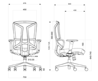 Chaise de bureau ergonomique en maille avec soutien lombaire, pivotante, avec accoudoirs, pour bureau, école, usine, directement de l'usine, OEM, ODM
