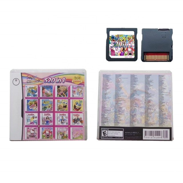 520-in-1 for Nintendo DS 3DS 2DS Video Game Cartridge Console Card Compilation Game Accessories USA Version