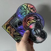 Etiqueta Adhesiva de Vinilo Holográfica Personalizada a Prueba de Agua para Redes Sociales con Dirección de Sitio Web y Nombre de Usuario, Etiquetas de Embalaje con Ventana Recortada