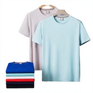 Men Light Blue Short Sleeve O-Neck Cotton T-<b>Shirt</b> Regular Fit Casual Solid Color Breathable Jersey Knit Plain Dyed T <b>Shirt</b> - Product Image 6