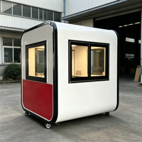 Kiosque mobile préfabriqué en conteneur de 10, 20, 30 ou 40 pieds, boutique portable en conteneur avec roues de remorque