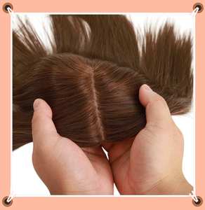 サロン品質3X 5インチシルクベース短くない髪薄め自然な見た目本物のブロンド人毛トッパー女性用高速船 - Product Image 3