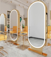 Miroir mural moderne à lumière LED pour salon de coiffure, salle de sport, miroir de coiffure décoratif pour chambre à coucher, célébrité sur Internet, tendance pour barbier