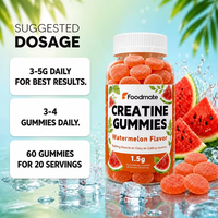 Gommes de créatine 99% pure pour hommes et femmes, croissance musculaire, forme de dessin animé, multicolores, sucrées, bouteille de 360g, emballage en vrac