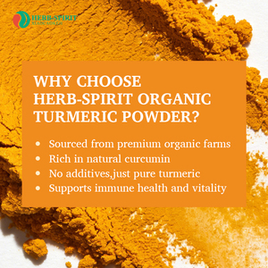 Poudre de curcuma biologique USDA Herbspirit, superaliment, poudre de racine de curcuma, extrait de curcumine à 95% - Product Image 2