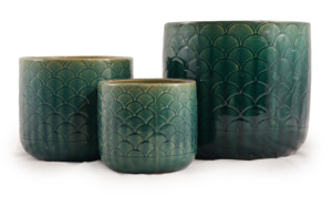 Pot de fleurs moderne en céramique émaillée avec trou de drainage et soucoupe, pour utilisation au sol, intérieur/extérieur, design cylindrique pour plantes succulentes, orchidées et fleurs - Product Image 3