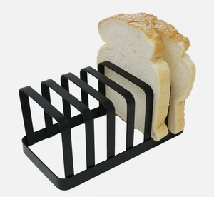 Porte-toasts à 6 tranches et panier à <span class=keywords><strong>fruits</strong></span> carré Rangement à domicile Organisateur en métal Ensemble Fer noir Essentiels de cuisine - Product Image 5
